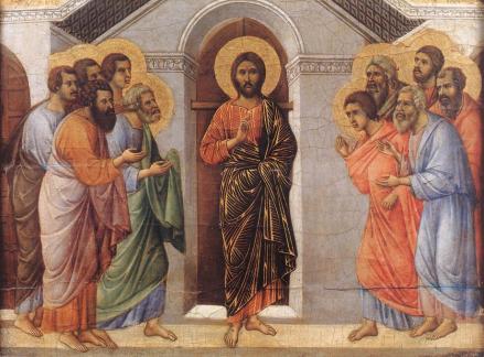 Duccio apparition aux apôtres