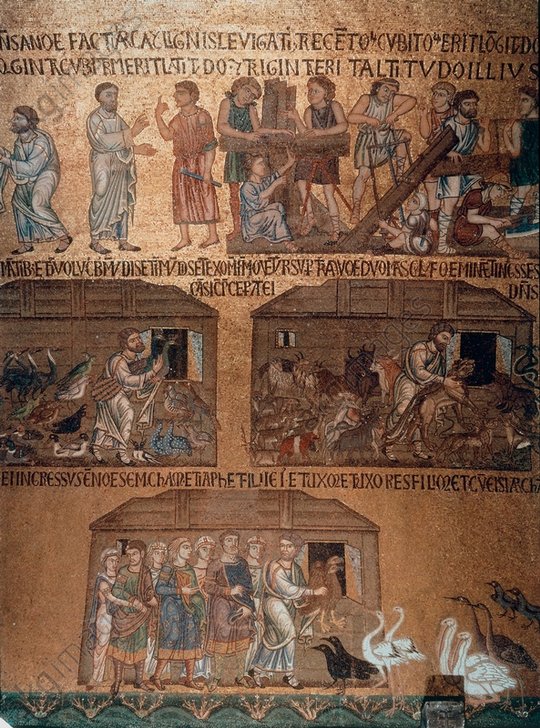 Venedig,S.Marco, Besch.des Noah / Mosaik - Venice, San Marco, Noah's Ark / mosaic. - Venise, St-Marc, Noé / Mosaïque